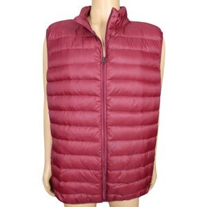 Puffer Vest Jacket Size 2XL XXL Red Packable Puffy Hiking Camping Survival Pouch